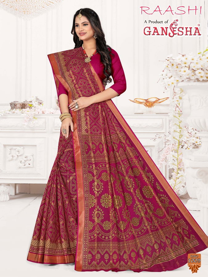 Raashi By Ganehsa 1008-1019 Daily Wear Sarees Catalog